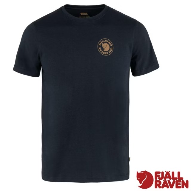【Fjallraven 小狐狸】 男 1960 Logo T 輕量吸濕排汗彈性透氣短袖圓領衫/87313-555 暗深藍✿30E010